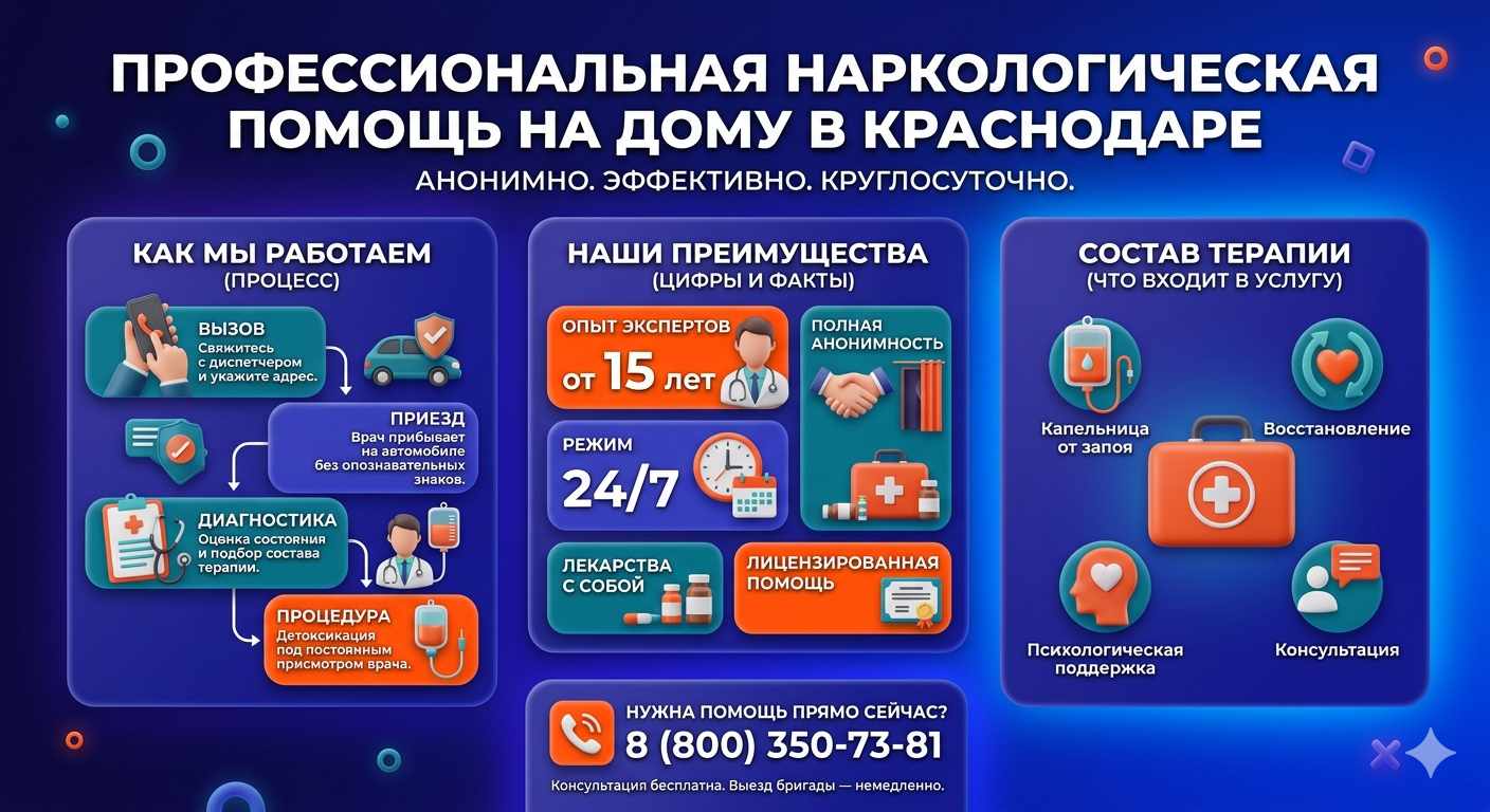 Инфографика о принципах лечения алкоголизма на дому в Талице: этапы вызова нарколога, преимущества анонимной детоксикации и состав медицинской помощи.